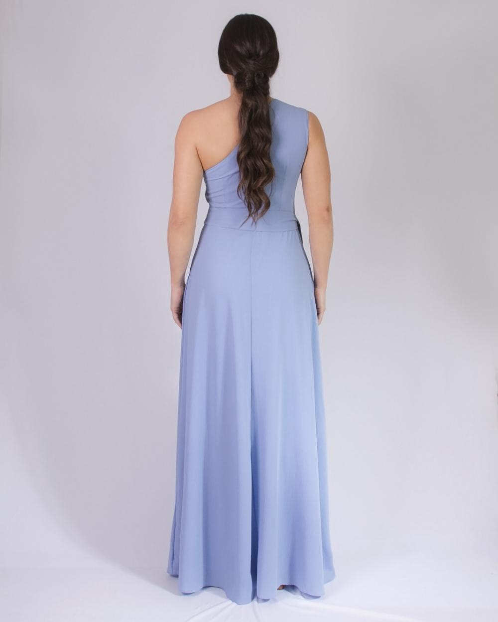 Vestido Madrinha de Casamento Sober Azul Serenity