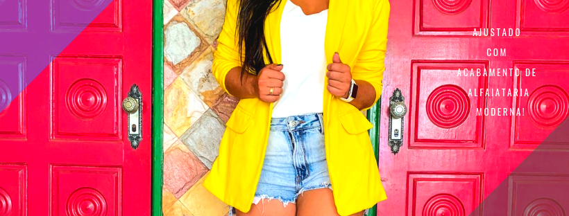 Blazer Feminino Alongado Amarelo