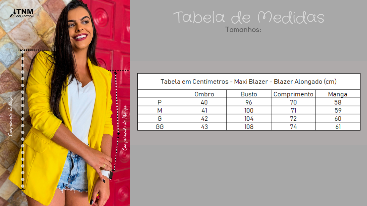 Blazer Feminino Alongado Amarelo