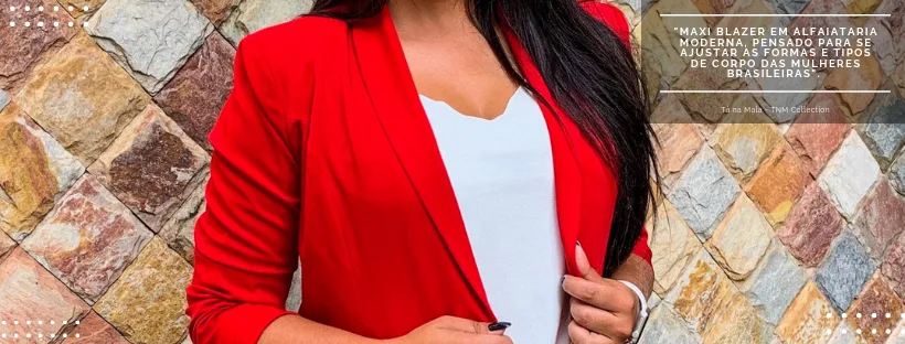 Blazer Feminino Alongado Vermelho