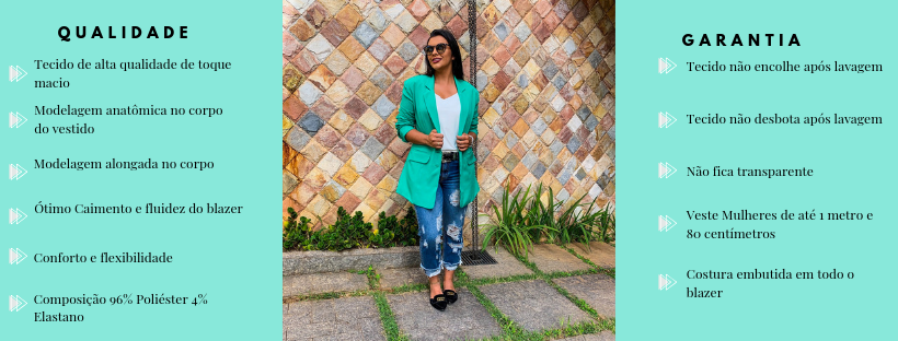 Blazer Feminino Alongado Verde