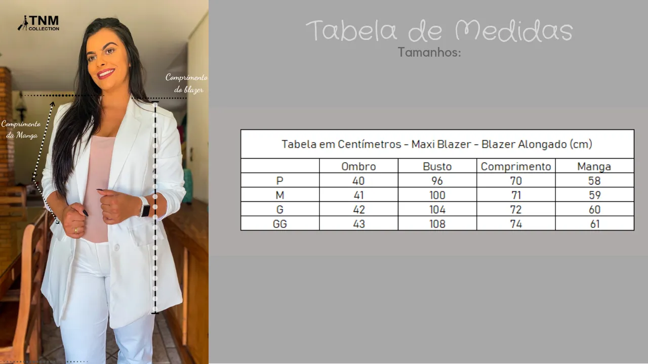 Blazer Feminino Alongado Branco