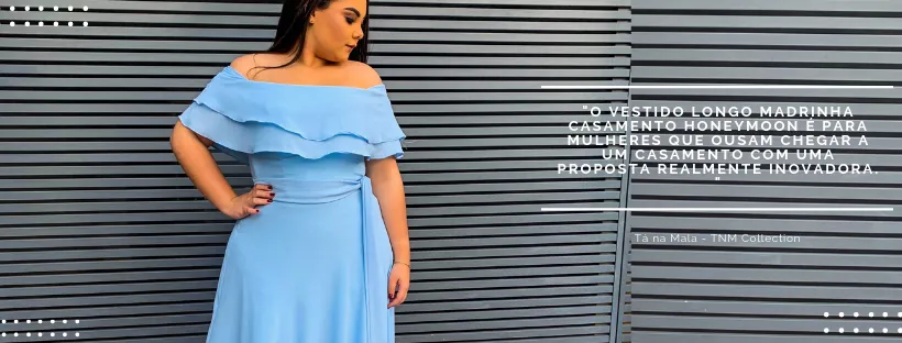 Vestido Madrinha de Casamento Azul Bebê Plus Size Honeymoon