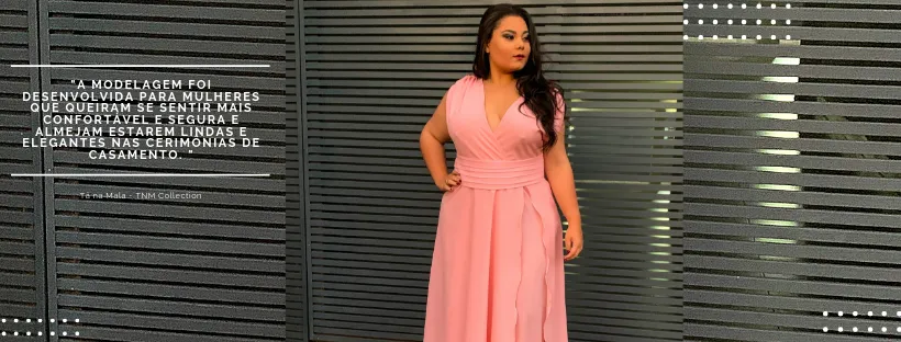 Vestido Longo  Madrinha da Casamento Rosa  Plus Size Alice Fan