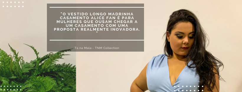 Vestido Longo Madrinha de Casamento Azul bebê Plus size Alice Fan