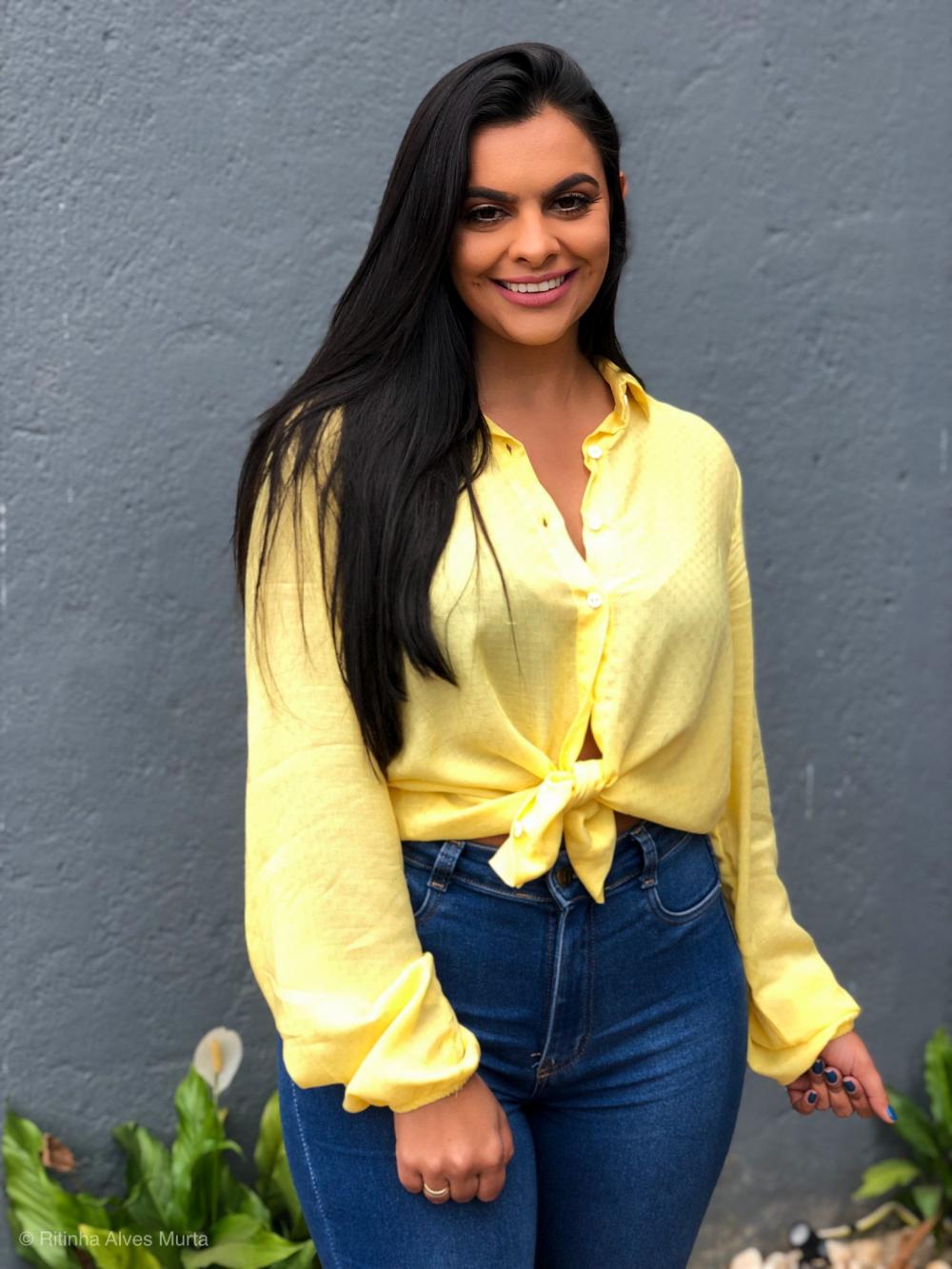 Camisa de manga longa Amarela Carla 