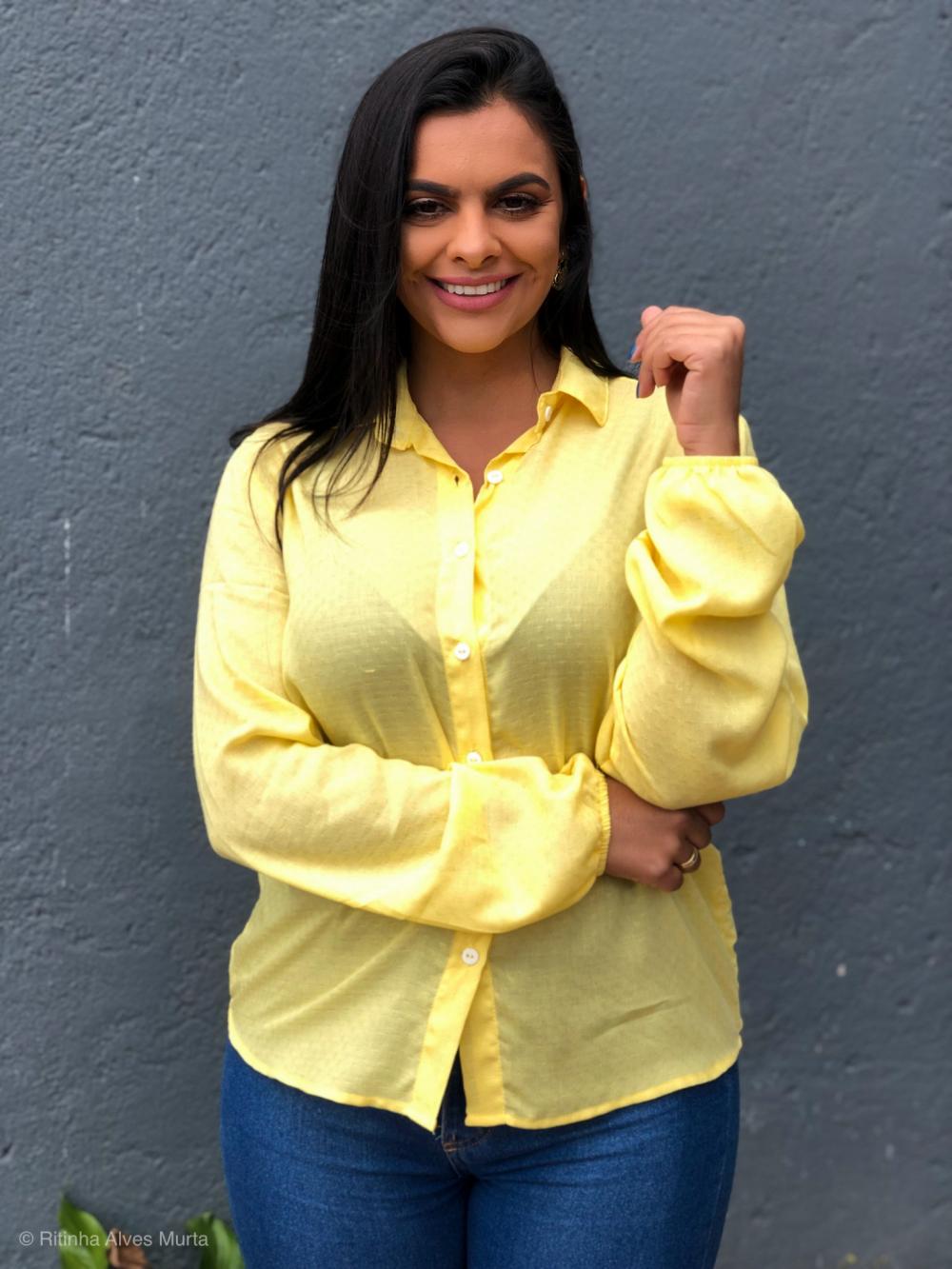 Camisa de manga longa Amarela Carla 