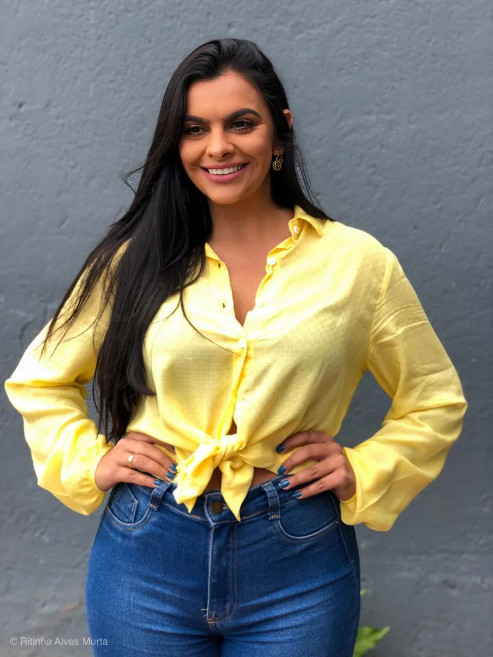 Camisa de manga longa Amarela Carla 