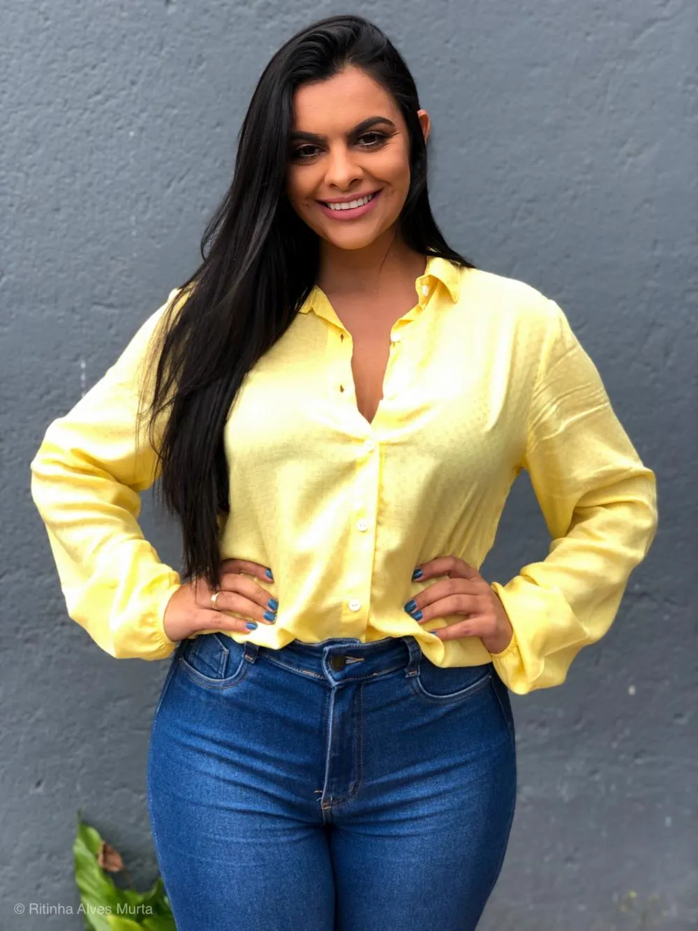 Camisa de manga longa Amarela Carla 