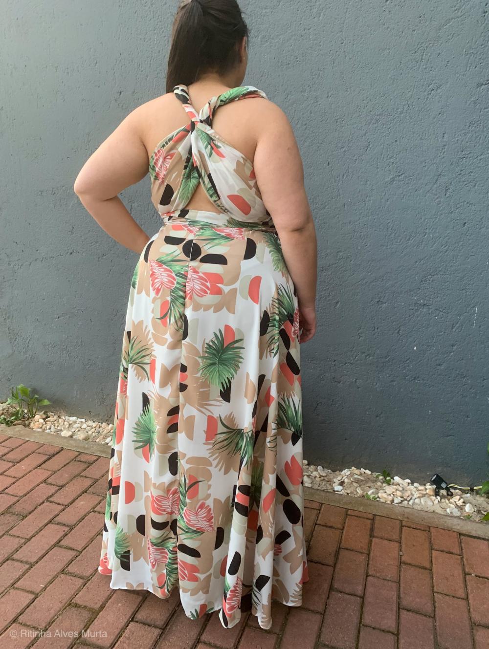 Vestido longo estampado Multiformas Anathan 
