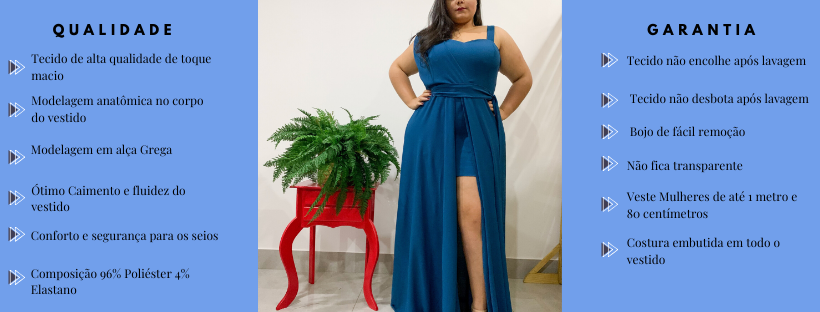 Vestido Madrinha Casamento Azul Petróleo  Plus Size Areta