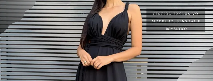 Vestido Madrinha de Casamento Multiformas Preto Anathan