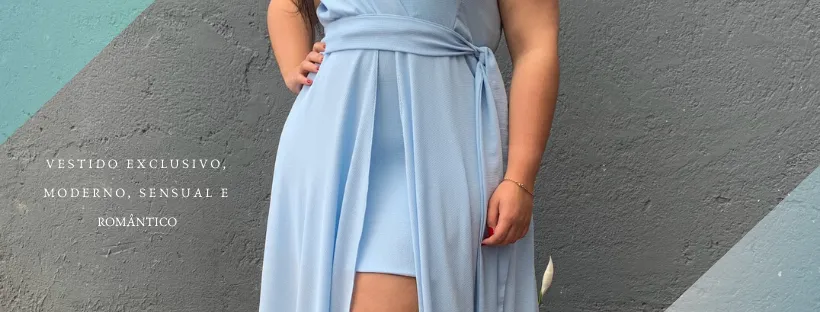 Vestido Madrinha Casamento Areta Azul Serenity