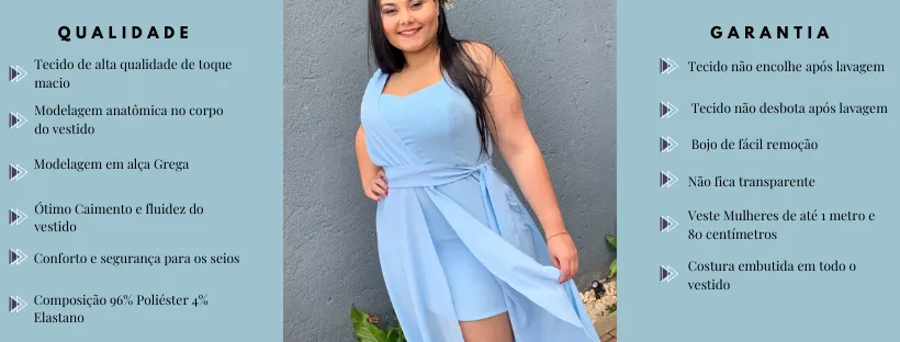 Vestido Madrinha Casamento Areta Azul Serenity