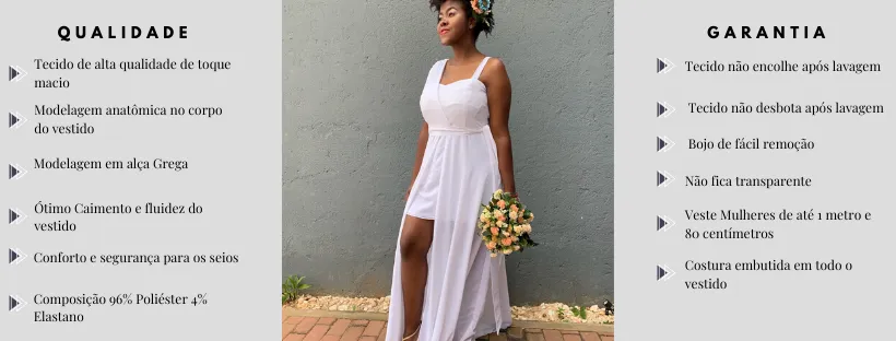 Vestido de noiva Simples Areta