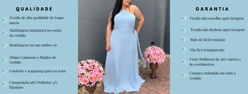 Vestido Madrinha Casamento Azul Serenity  Plus Size