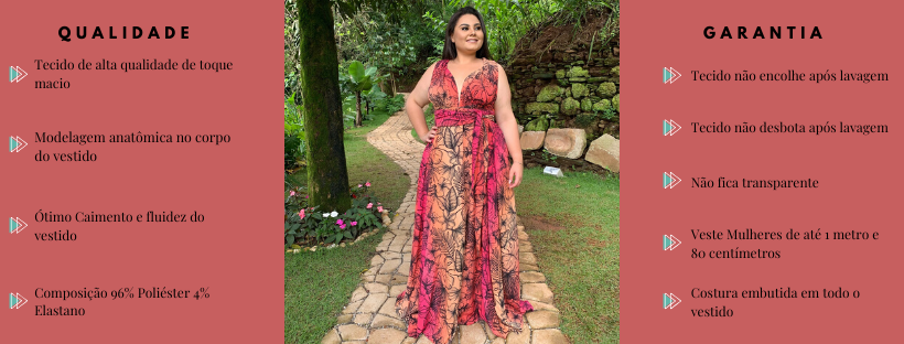 Vestido longo estampado Multiformas Anathan 