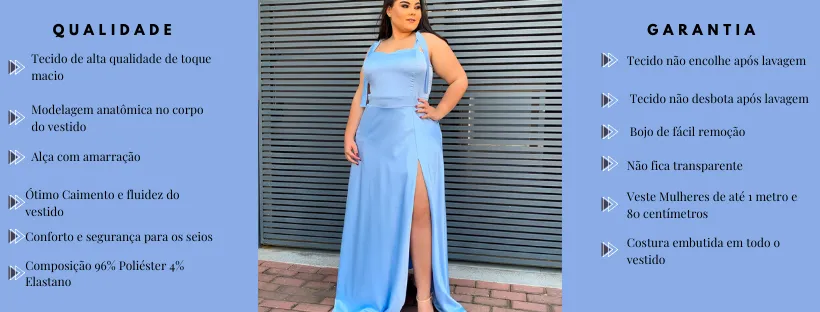 Vestido Madrinha de Casamento Azul Serenity Ana Júlia 