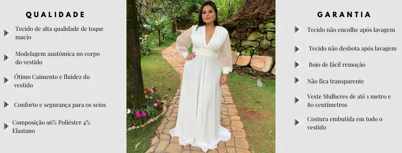 Vestido de Noiva Branco off Caroline