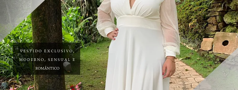 Vestido de Noiva Branco off Caroline