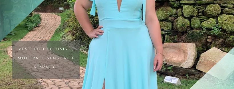 Vestido Madrinha de Casamento Tiffany com decote Ana Julia 