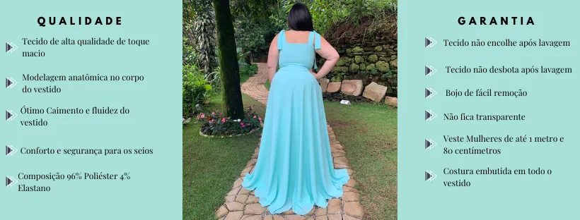 Vestido Madrinha de Casamento Tiffany com decote Ana Julia 