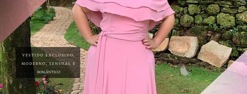 Vestido Madrinha de Casamento Rosa Chiclete Suave Honeymoon
