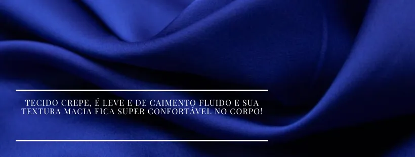 Vestido Longo Azul Royal Sober Plus size com Fenda 