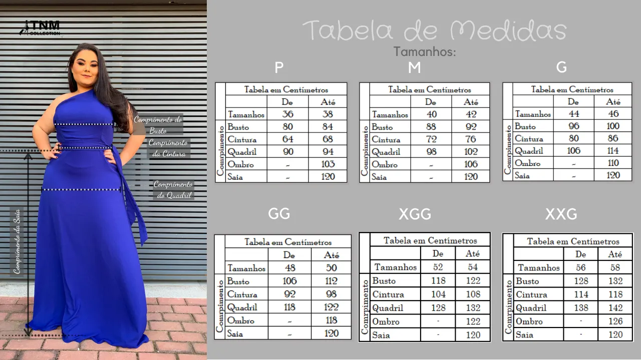 Vestido Longo Azul Royal Sober Plus size com Fenda 