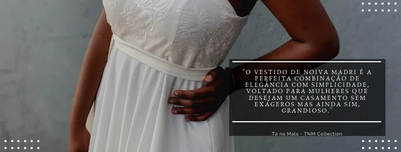 Vestido de noivas Simples Branco Madri 