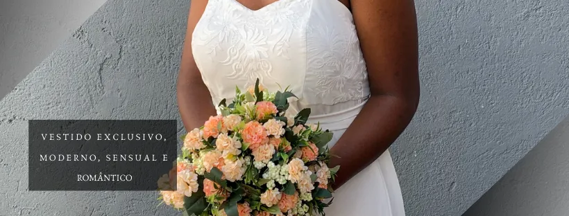 Vestido de noivas Simples Branco Madri 