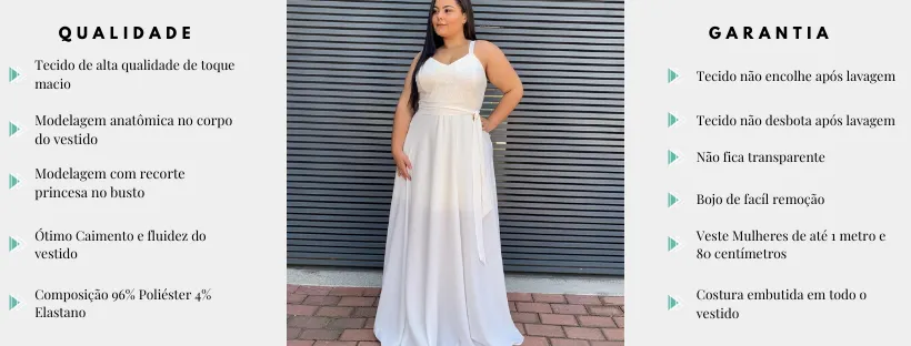 Vestido de noivas Simples Branco Madri 