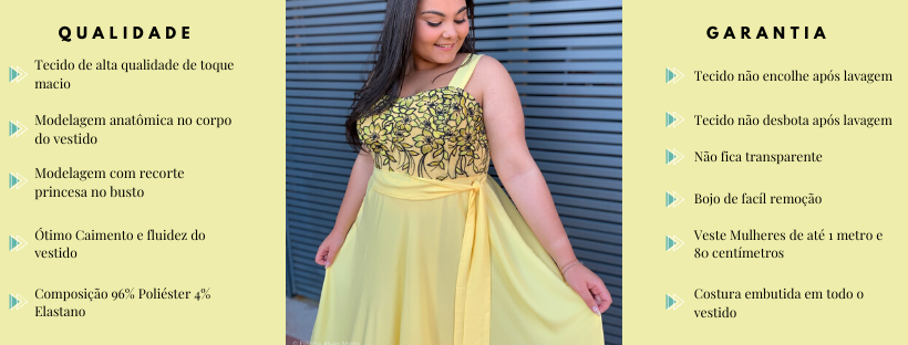 Vestido Simples Madri Amarelo