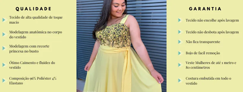 Vestido Simples Madri Amarelo