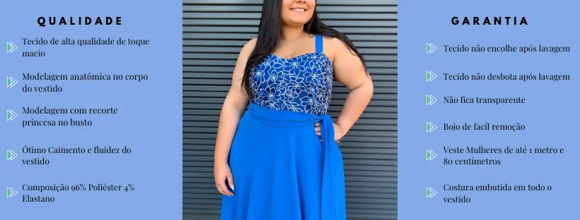 Vestido Simples Madri Azul Bic