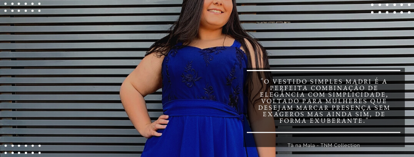 Vestido Simples Madri Azul Royal