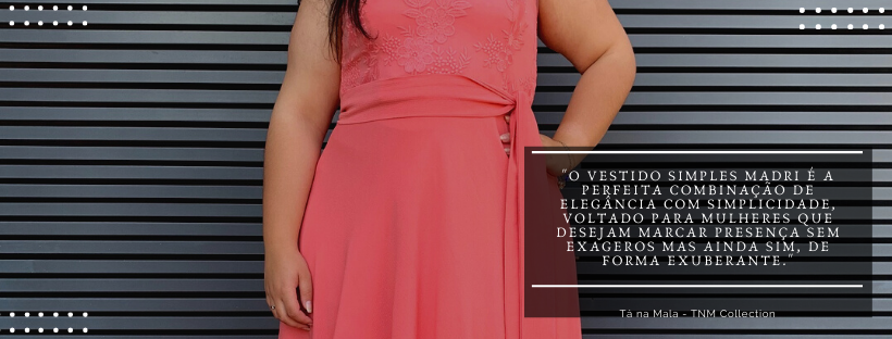 Vestido Simples Madri Coral ( Salmão)