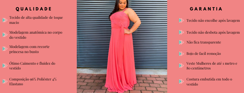 Vestido Simples Madri Coral ( Salmão)