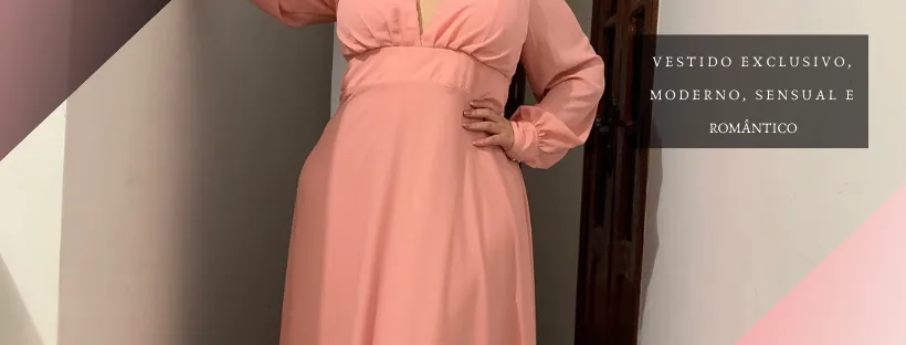 Vestido Longo de Festa Caroline Rosa Chiclete