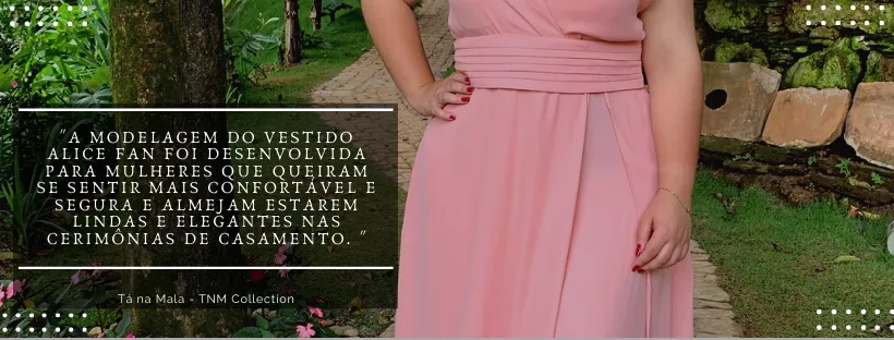 Vestido Longo Madrinha da Casamento Rosê Plus Size Alice Fan