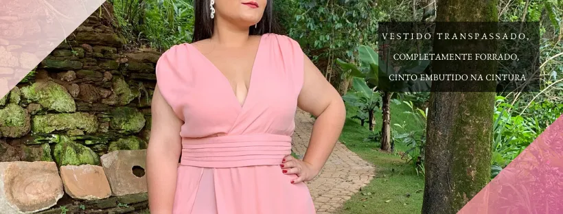 Vestido Longo Madrinha da Casamento Rosê Plus Size Alice Fan