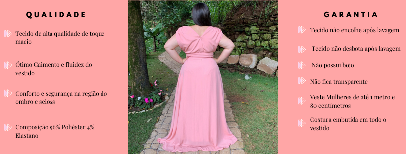 Vestido Longo Madrinha da Casamento Rosê Plus Size Alice Fan