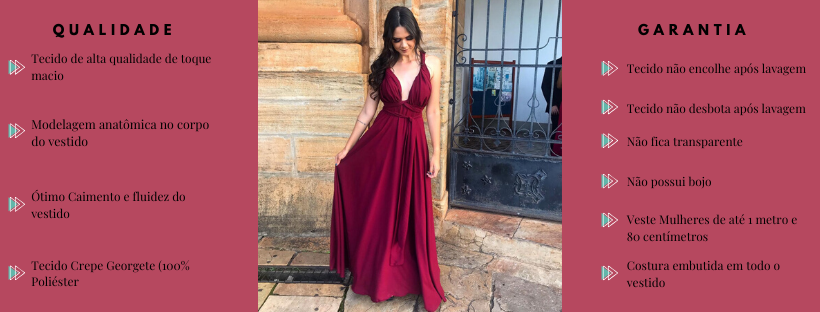 Vestido Madrinha de Casamento Marsala Multiformas Anathan