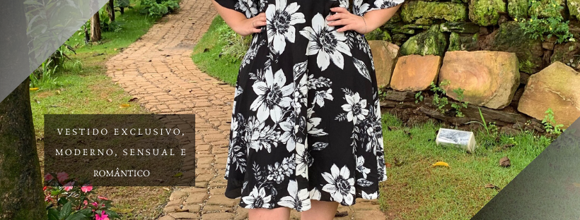 Vestido de Festa Estampado Geralda