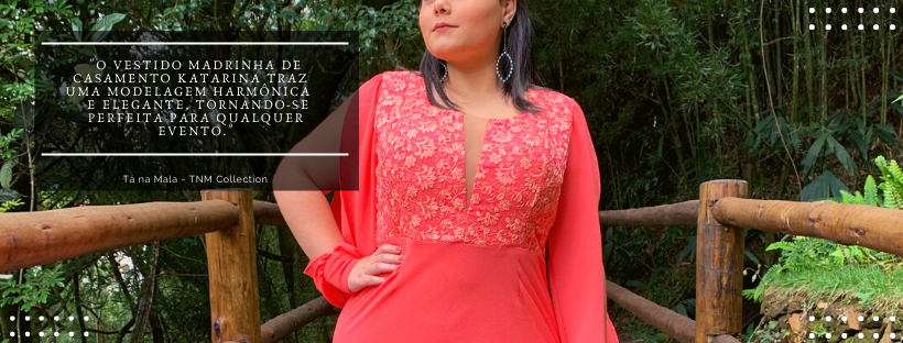 Vestido Madrinha de Casamento Coral Katarina