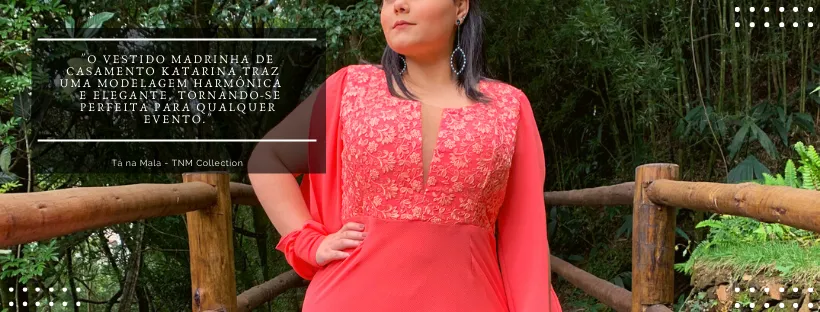 Vestido Madrinha de Casamento Coral Katarina