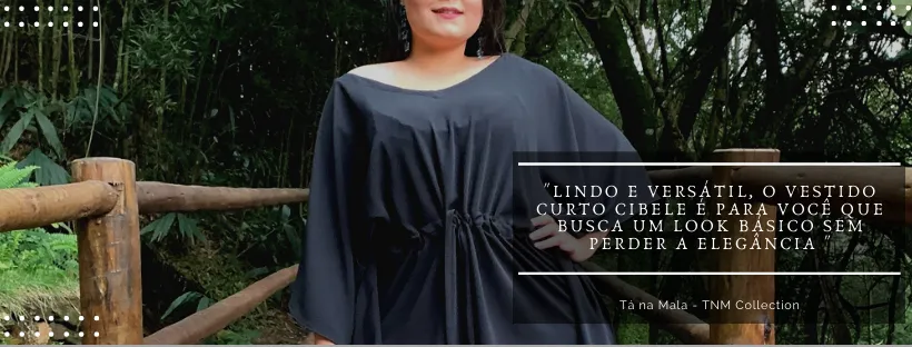 Vestido Curto Kimono Cibele Preto