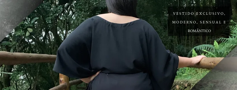 Vestido Curto Kimono Cibele Preto