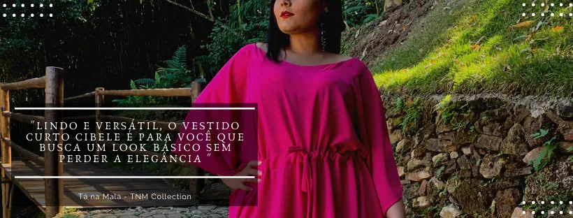 Vestido Curto Kimono Cibele Rosa Pink