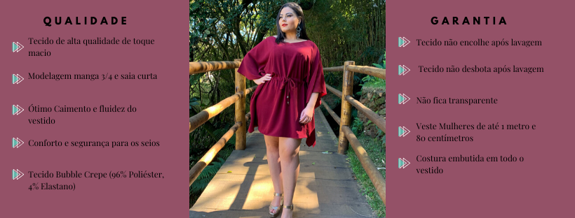 Vestido Curto Kimono Cibele Marsala